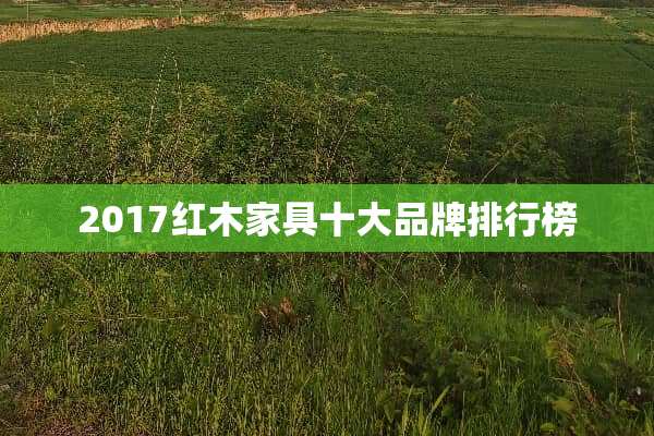 2017红木家具十大品牌排行榜