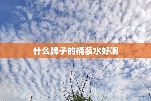 什么牌子的桶装水好啊