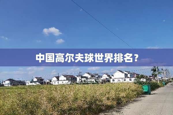 中国高尔夫球世界排名？