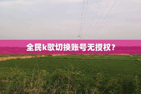 全民k歌切换账号无授权？