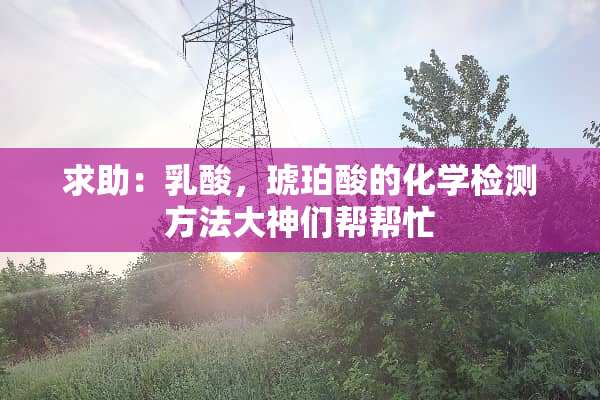 求助：*酸，琥珀酸的化学检测方法大神们帮帮忙