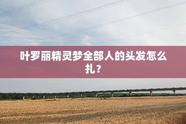 叶罗丽精灵梦全部人的头发怎么扎？