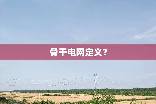 骨干电网定义？