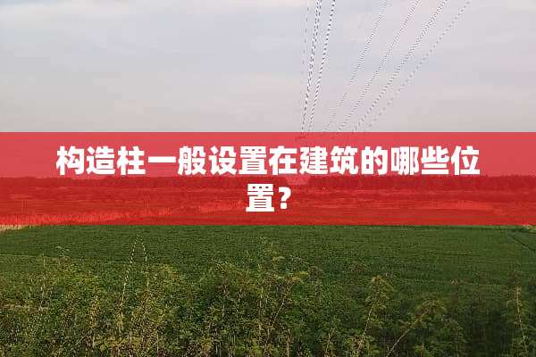 构造柱一般设置在建筑的哪些位置？