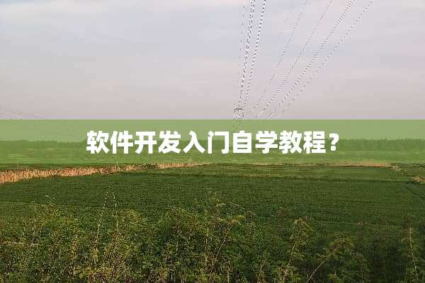 软件开发入门自学教程？