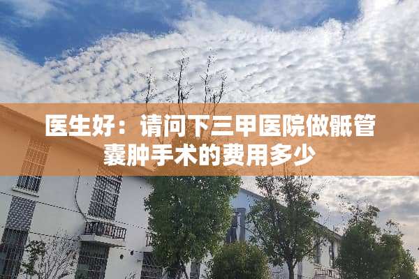 医生好：请问下三甲医院做骶管囊肿手术的费用多少