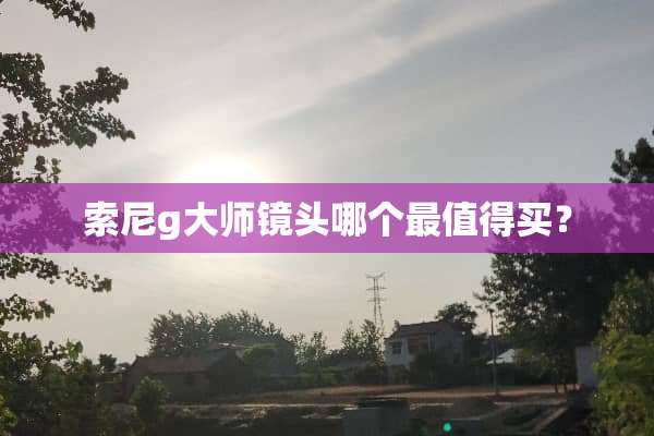 索尼g大师镜头哪个最值得买？