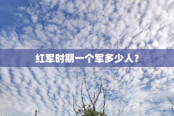 **时期一个军多少人？