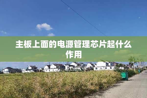 主板上面的电源管理芯片起什么作用
