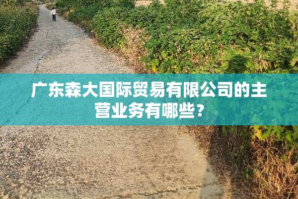 广东森大国际贸易有限公司的主营业务有哪些？