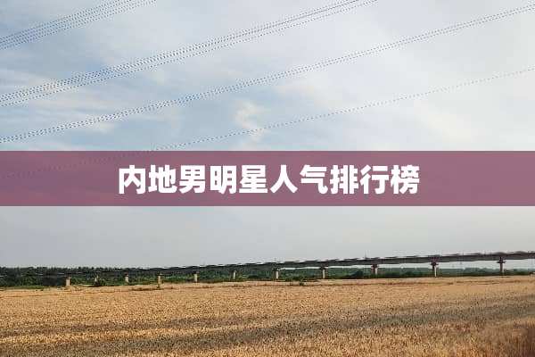 内地男明星人气排行榜