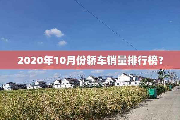 2020年10月份轿车销量排行榜？