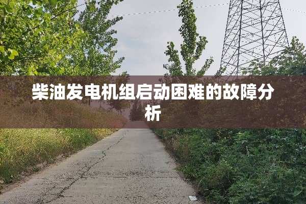 柴油发电机组启动困难的故障分析
