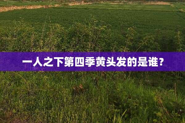 一人之下第四季黄头发的是谁？