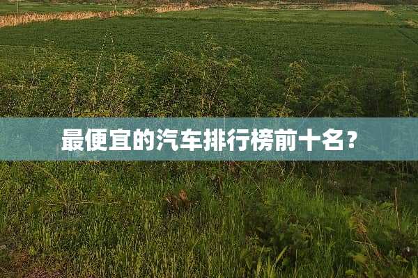 最便宜的汽车排行榜前十名？