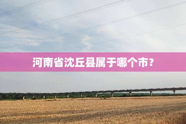 河南省沈丘县属于哪个市？