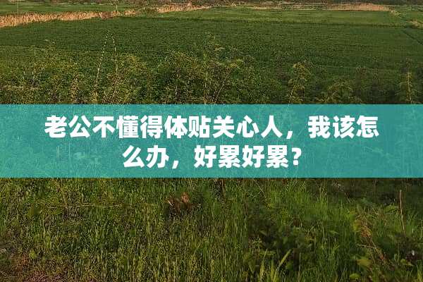 老公不懂得体贴关心人，我该怎么办，好累好累？
