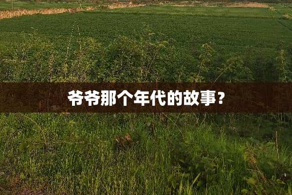 爷爷那个年代的故事？