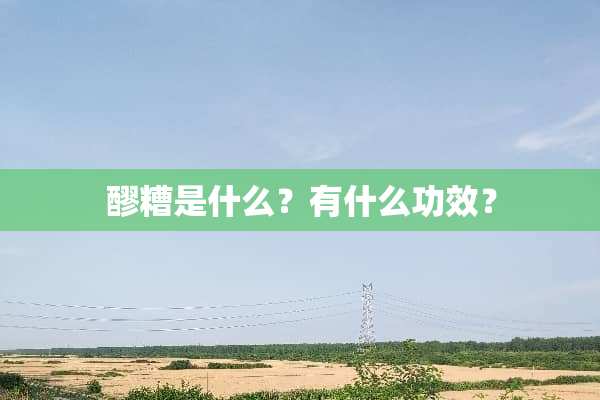 醪糟是什么？有什么功效？