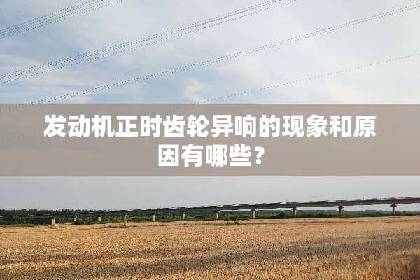 发动机正时齿轮异响的现象和原因有哪些？