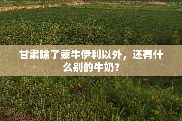 甘肃除了蒙牛伊利以外，还有什么别的牛奶？