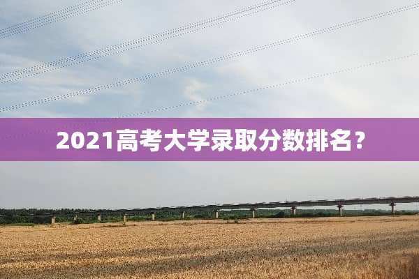 2021高考大学录取分数排名？