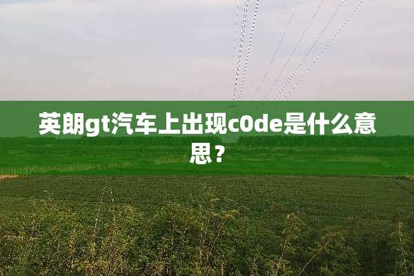 英朗gt汽车上出现c0de是什么意思？