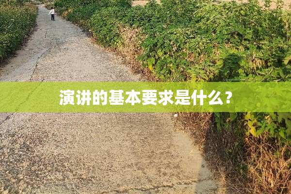 演讲的基本要求是什么？