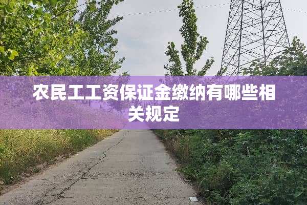 农民工工资保证金缴纳有哪些相关规定