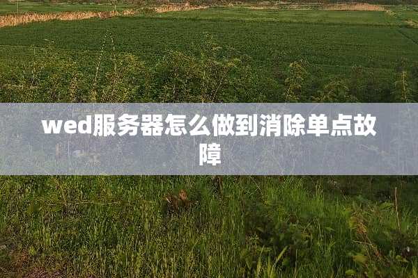 wed服务器怎么做到消除单点故障