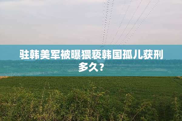 驻韩美军被曝猥亵韩国孤儿获刑多久？