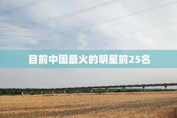 目前中国最火的明星前25名