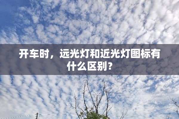 开车时，远光灯和近光灯图标有什么区别？