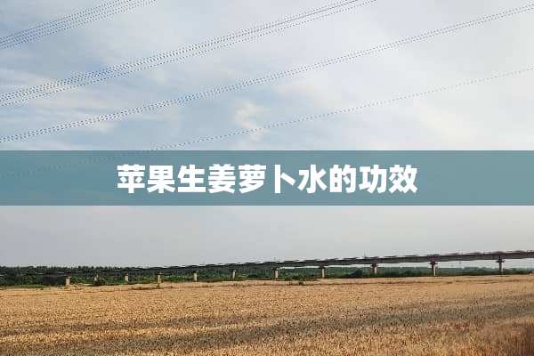 苹果生姜萝卜水的功效