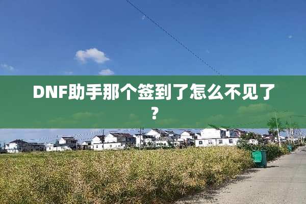 DNF助手那个签到了怎么不见了？