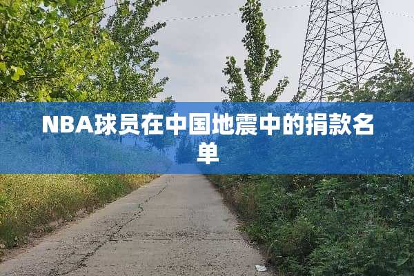 NBA球员在中国地震中的捐款名单