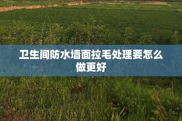 卫生间防水墙面拉毛处理要怎么做更好