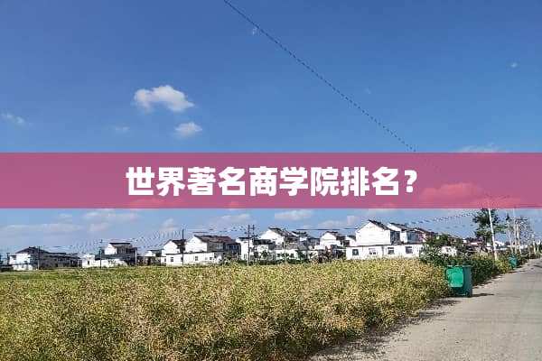 世界著名商学院排名？