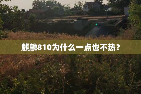 麒麟810为什么一点也不热？