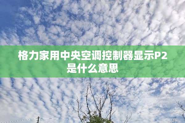 格力家用**空调***显示P2是什么意思