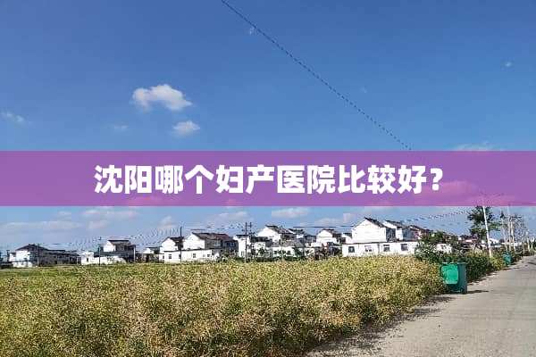 沈阳哪个妇产医院比较好？
