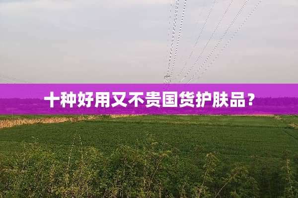 十种好用又不贵国货护肤品？