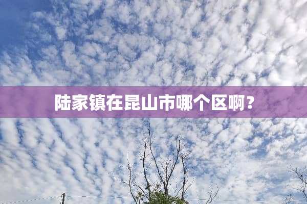 陆家镇在昆山市哪个区啊？