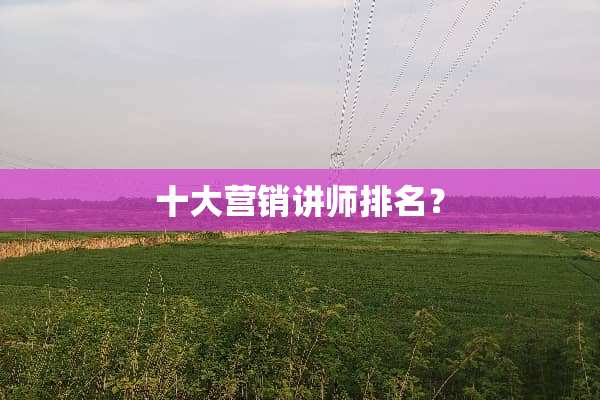 十大营销讲师排名？