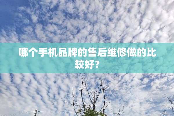 哪个手机品牌的售后维修做的比较好？