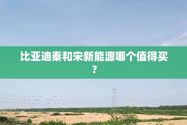 比亚迪秦和宋新能源哪个值得买？