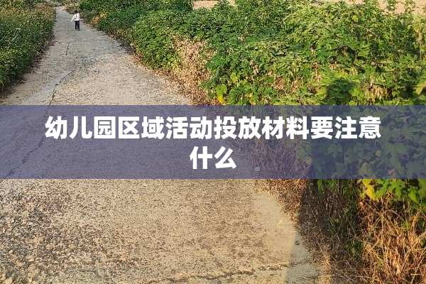 幼儿园区域活动投放材料要注意什么