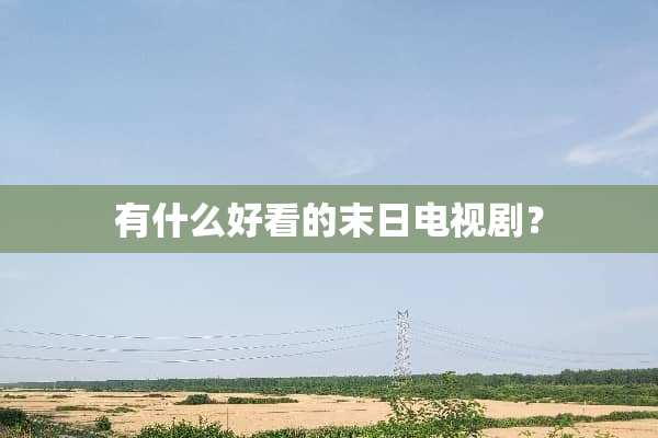 有什么好看的末日电视剧？