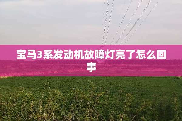 宝马3系发动机故障灯亮了怎么回事