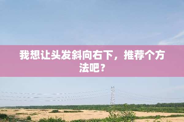 我想让头发斜向右下，推荐个方法吧？